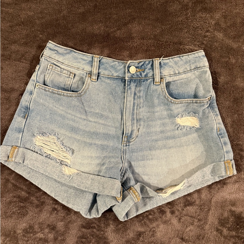 PacSun Light Blue Distressed Jean Shorts